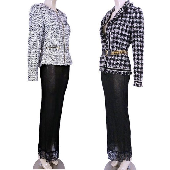 Vintage KARL LAGERFELD Black Mesh Bodycon Maxi Skirt w/Lace Trim 1992 A/W Runway - Picture 11 of 12